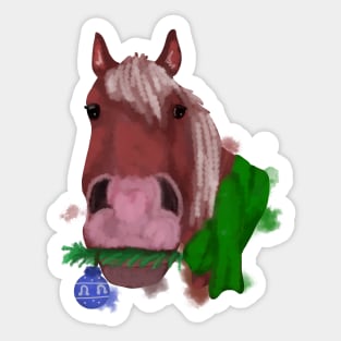 Christmas horse portrait Sticker